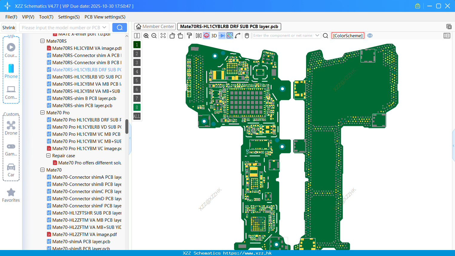 Huawei Mate70RS-HL1CYBLRB DRF SUB PCB Layer